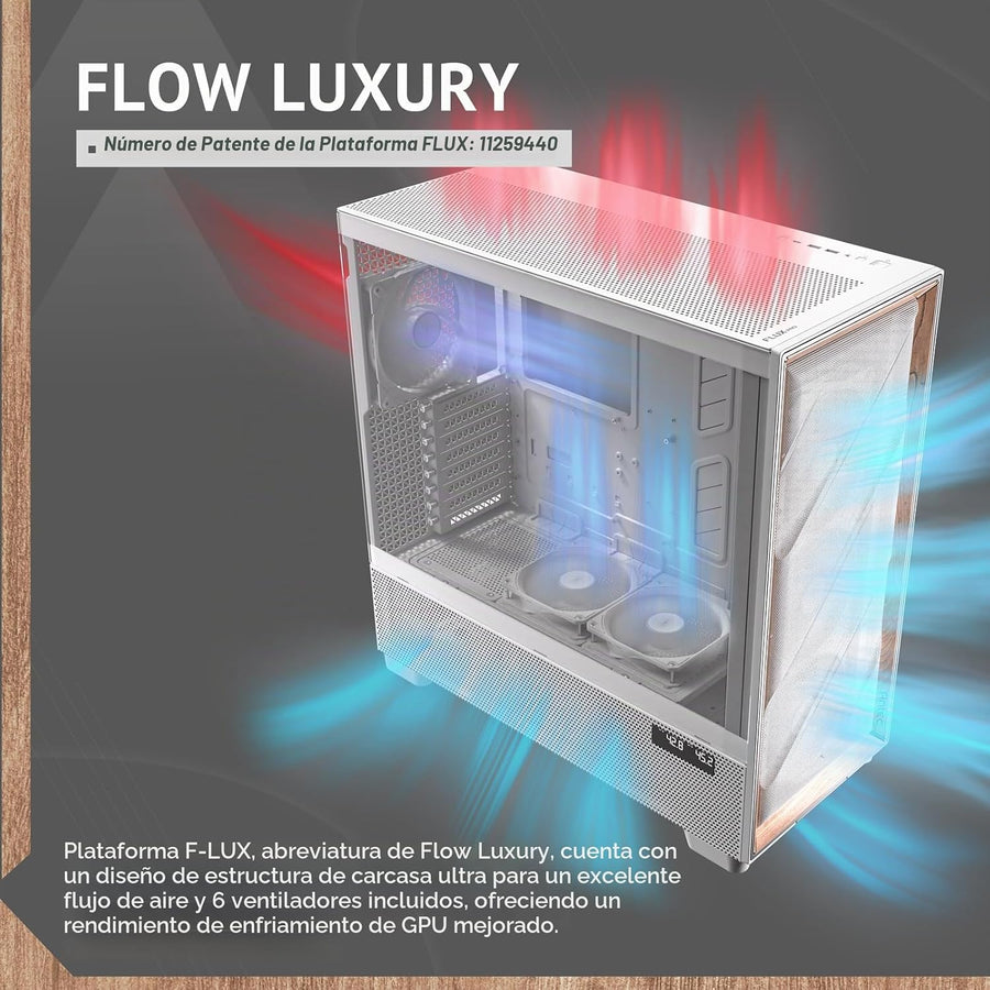 Antec Flux Pro Blanco, 6 ventiladores PWM incluidos, panel frontal...