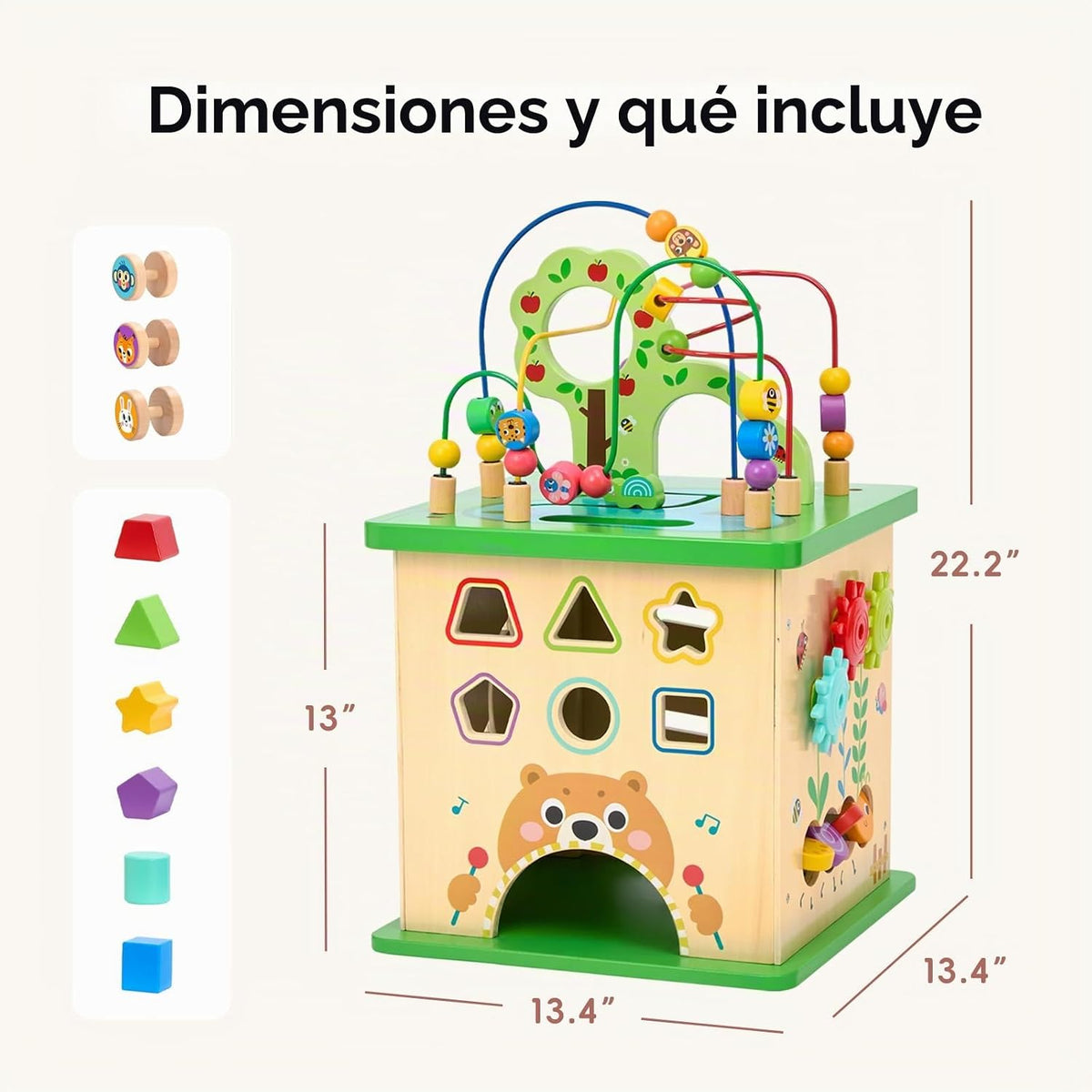 OOOK Cubo de actividades grande 5 en 1, cubo de actividades con temática