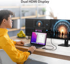 j5create Concentrador USB-C Mini Dock - Tipo C con 2x HDMI, 2x USB 3.0