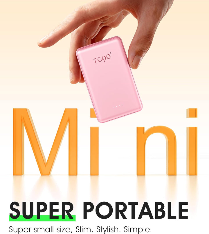 TG90° Paquete de 2 cargadores portátiles de 5000 mAh, mini banco de...