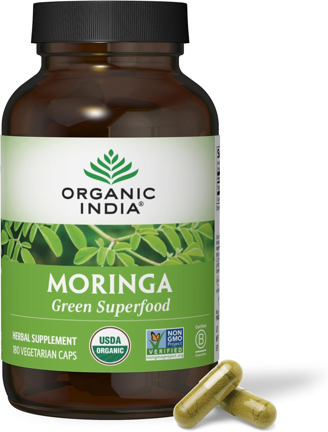 ORGANIC INDIA Moringa Cápsulas orgánicas - Suplemento de moringa -...