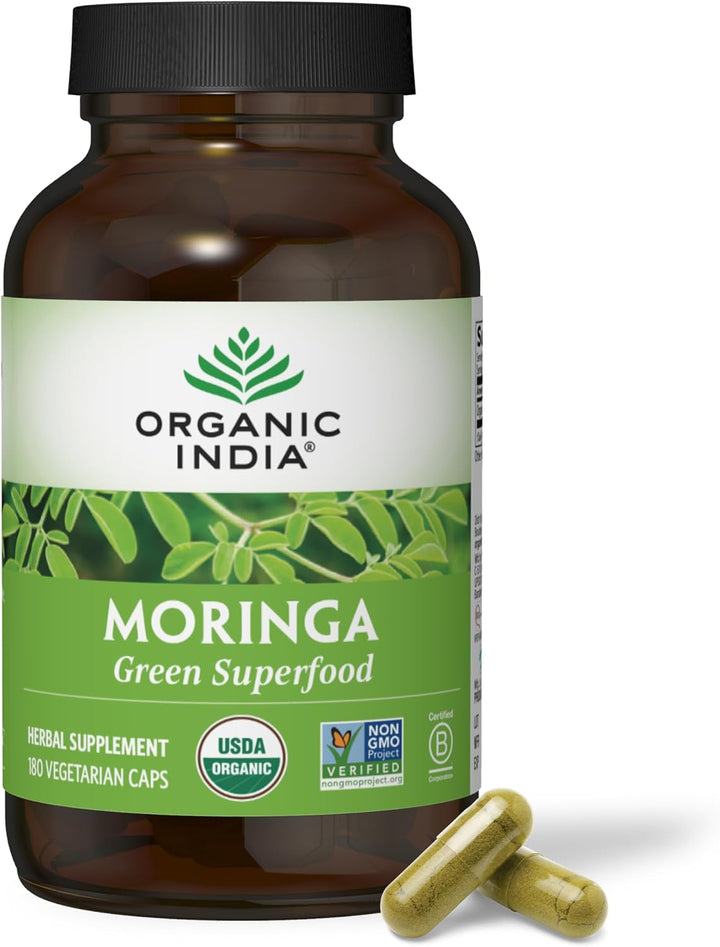ORGANIC INDIA Moringa Cápsulas orgánicas - Suplemento de moringa -...