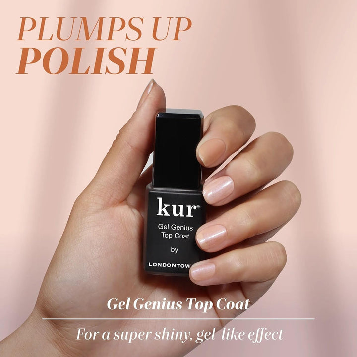LONDONTOWN Corrector de uñas y gel Genius Top Coat Duos, ilumina e...