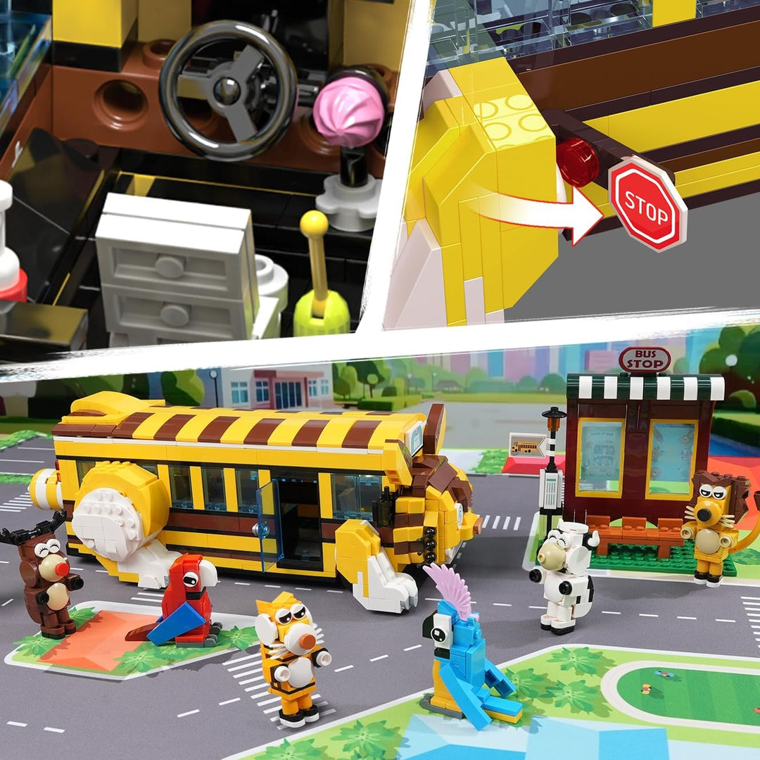 HOGOKIDS Juego de construcción de autobús escolar para
