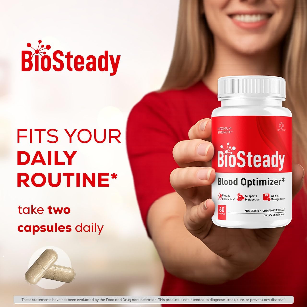 Biosteady - Cápsulas de fórmula avanzada Biosteady (paquete de 2),...