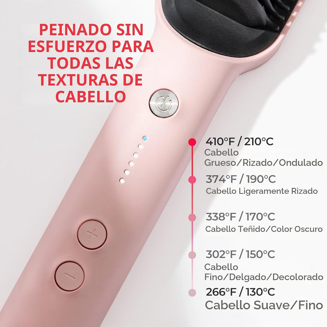 TYMO Cepillo alisador de cabello rosa Ring + spray de aceite para e...