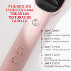 TYMO Cepillo alisador de cabello rosa Ring + spray de aceite para el cabello TYMO
