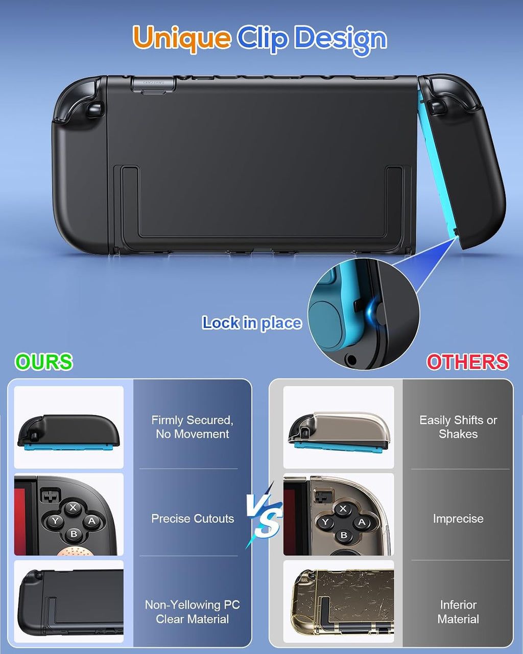 FYOUNG Estuche protector mejorado para Switch 2 y juego de protector de pantalla, funda compatible con base