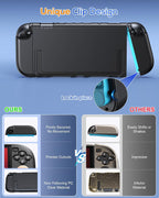 FYOUNG Estuche protector mejorado para Switch 2 y juego de protector de pantalla, funda compatible con base