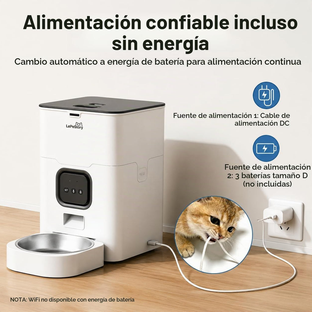 Alimentador automático para gatos con aplicación: dispensador de alimentos