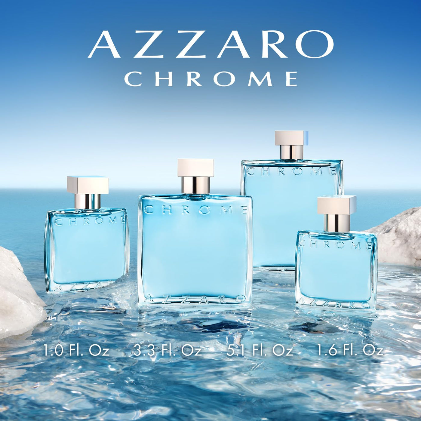 Azzaro Eau de Toilette cromado, colonia acuática fresca para hombre...