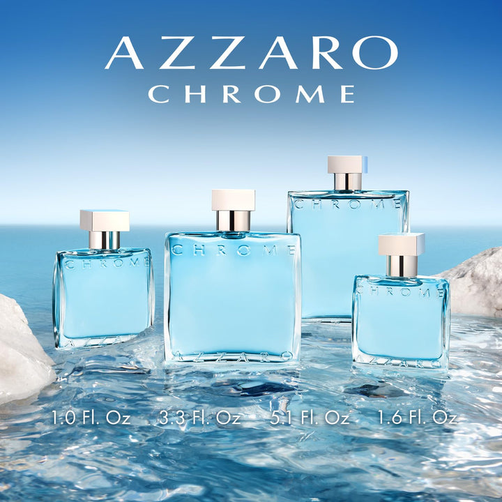 Azzaro Eau de Toilette cromado, colonia acuática fresca para hombre...