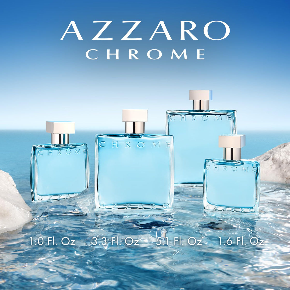 Azzaro Eau de Toilette cromado, colonia acuática fresca para hombre...