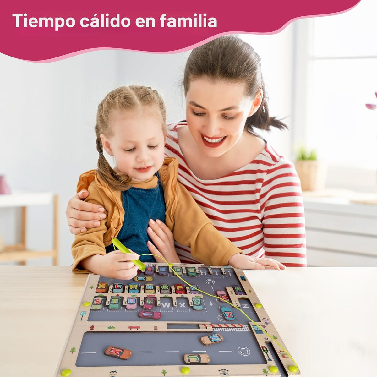 Laberinto magnético del alfabeto con rompecabezas de letras para un aprendizaje divertido, juguete educativo Montessori para niños y niñas de 3, 4 y 5 años, desarrollo de habilidades motoras finas y