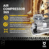 Black Taurus Compresor de aire portátil - Compresor de aire de 12 V...