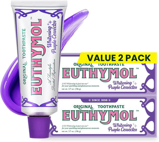 Euthymol Pasta de dientes blanqueadora morada, para dientes amarill...