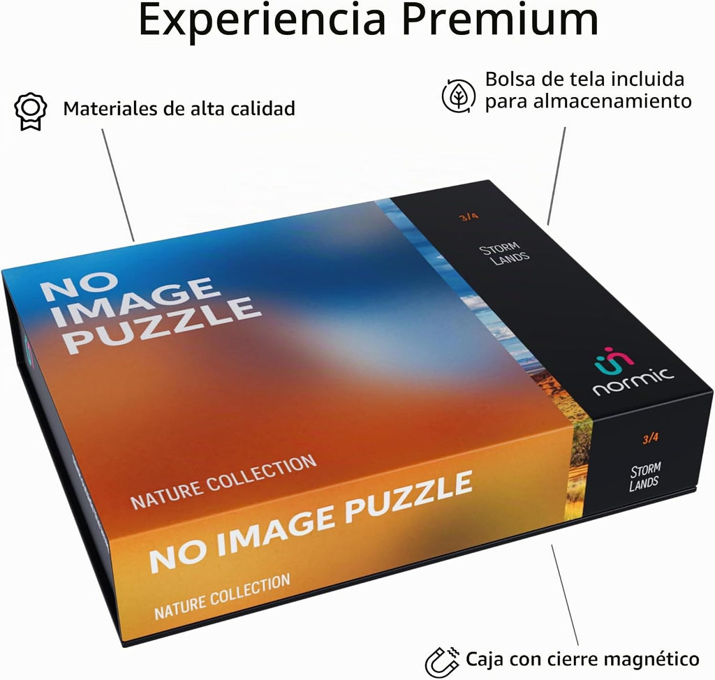 Rompecabezas sin imagen 1000 piezas irregulares Extremo Difícil Jigsaw Desafío Adultos Rompecabezas más difícil Sin guía Ultimate Brain Teaser Nivel Intermedio Stormlands Misterio Regalo