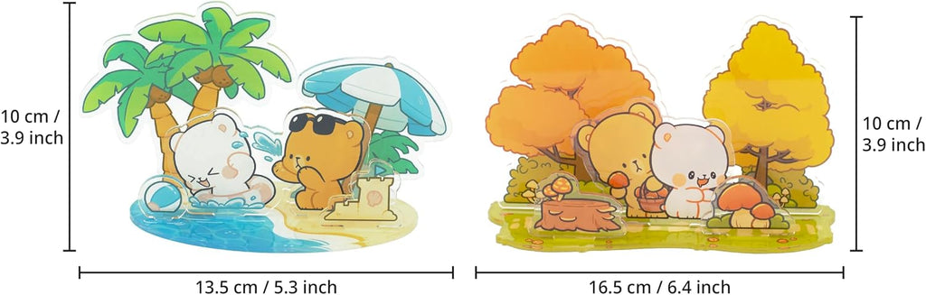 Milkmochabear Sunny Getaway - Mercancía auténtica de acrílico (5.3 x 3.9 pulgadas) lindo y adorable para decoración del hogar, oficina, regalos, decoración de estantes decorativos