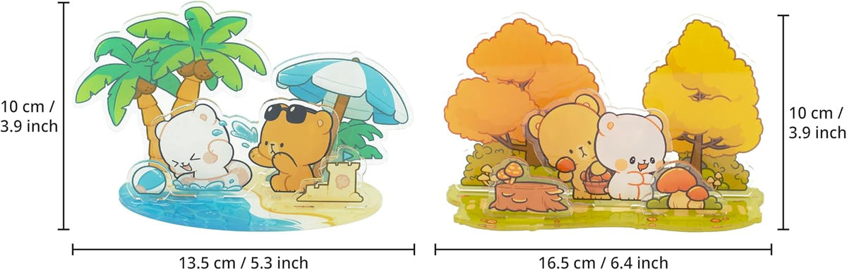 Milkmochabear Sunny Getaway - Mercancía auténtica de acrílico (5.3 x 3.9 pulgadas) lindo y adorable para decoración del hogar, oficina, regalos, decoración de estantes decorativos