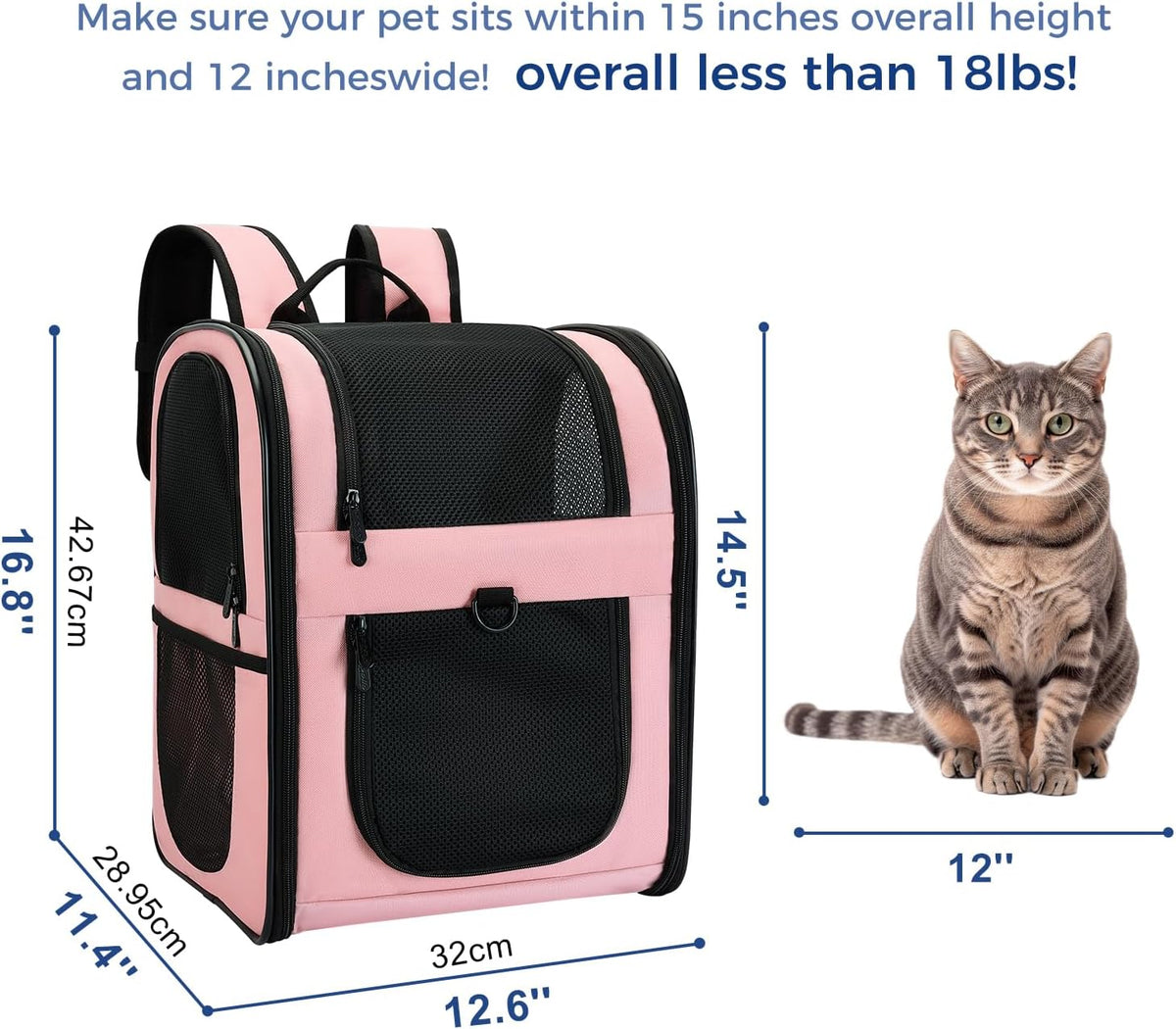 Apollo Walker - Mochila portadora para gatos, marco de soporte