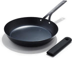 OXO Sartén de acero al carbono de obsidiana de 10 pulgadas, sartén