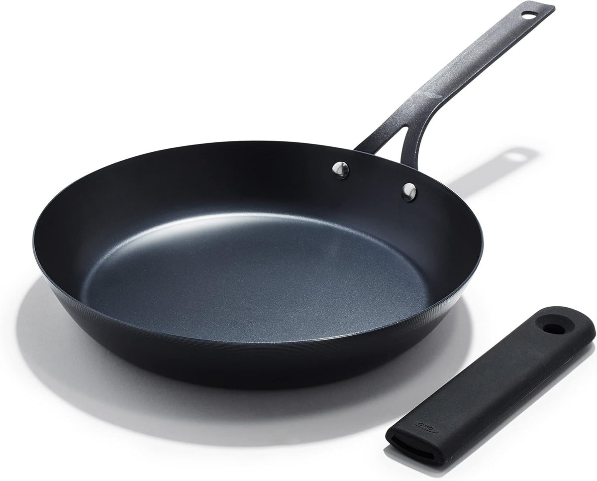 OXO Sartén de acero al carbono de obsidiana de 10 pulgadas, sartén
