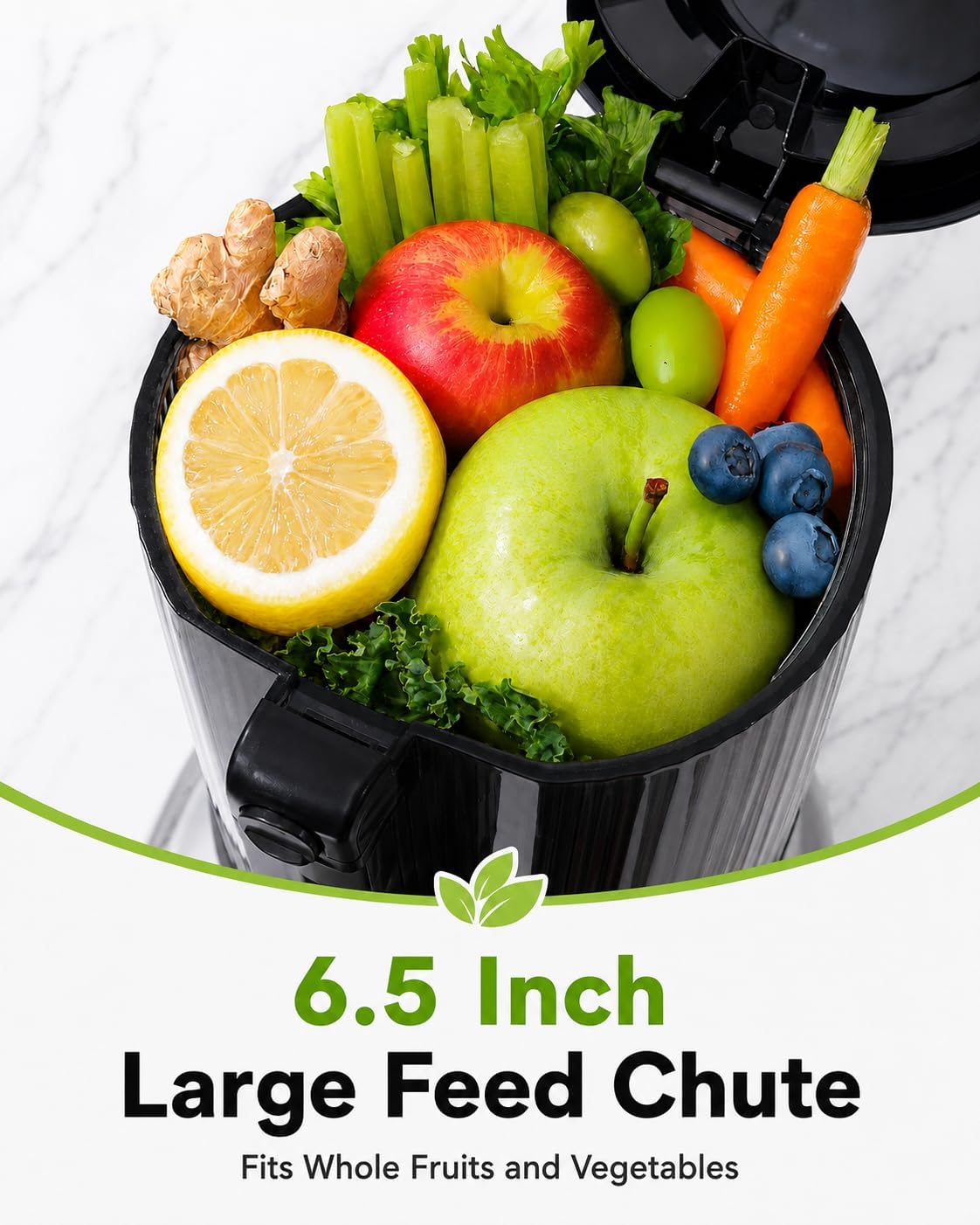 AMZCHEF Exprimidor de prensa en frío, Juicer lento de autoalimentación de