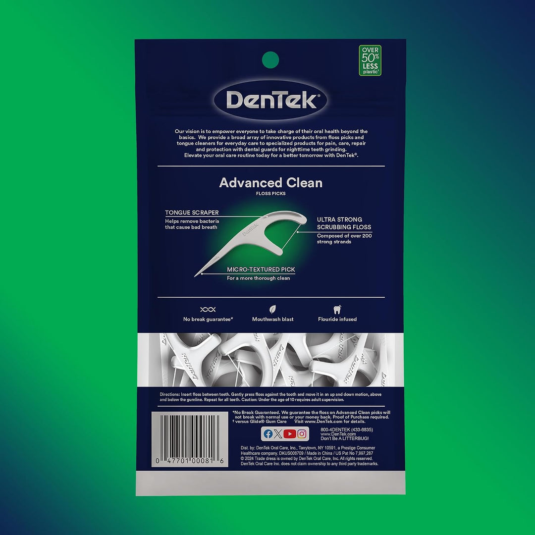 DenTek Triple Clean Advanced Clean Palillos de Hilo Dental, Hilo qu...