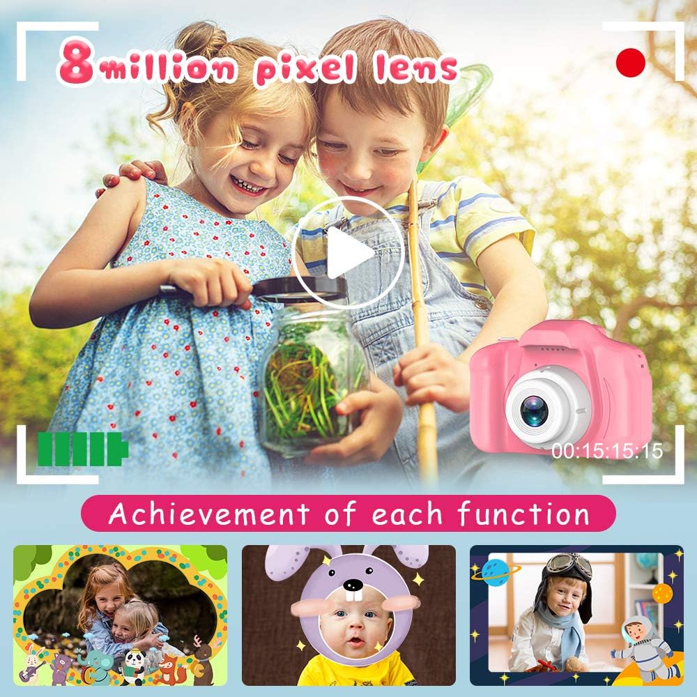 Seckton - Cámara de selfie mejorada para niños, regalos de cumpleañ...