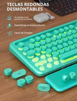 Combo de teclado y mouse inalámbricos: teclado retroiluminado con r...