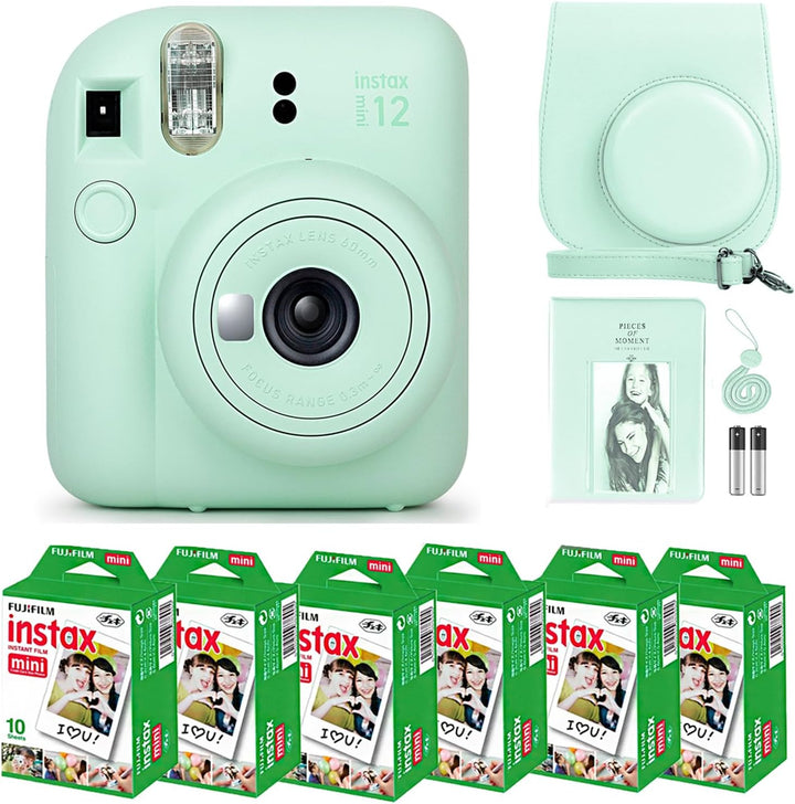 Cámara instantánea Fujifilm Instax Mini 12 verde menta y paquete Fu...