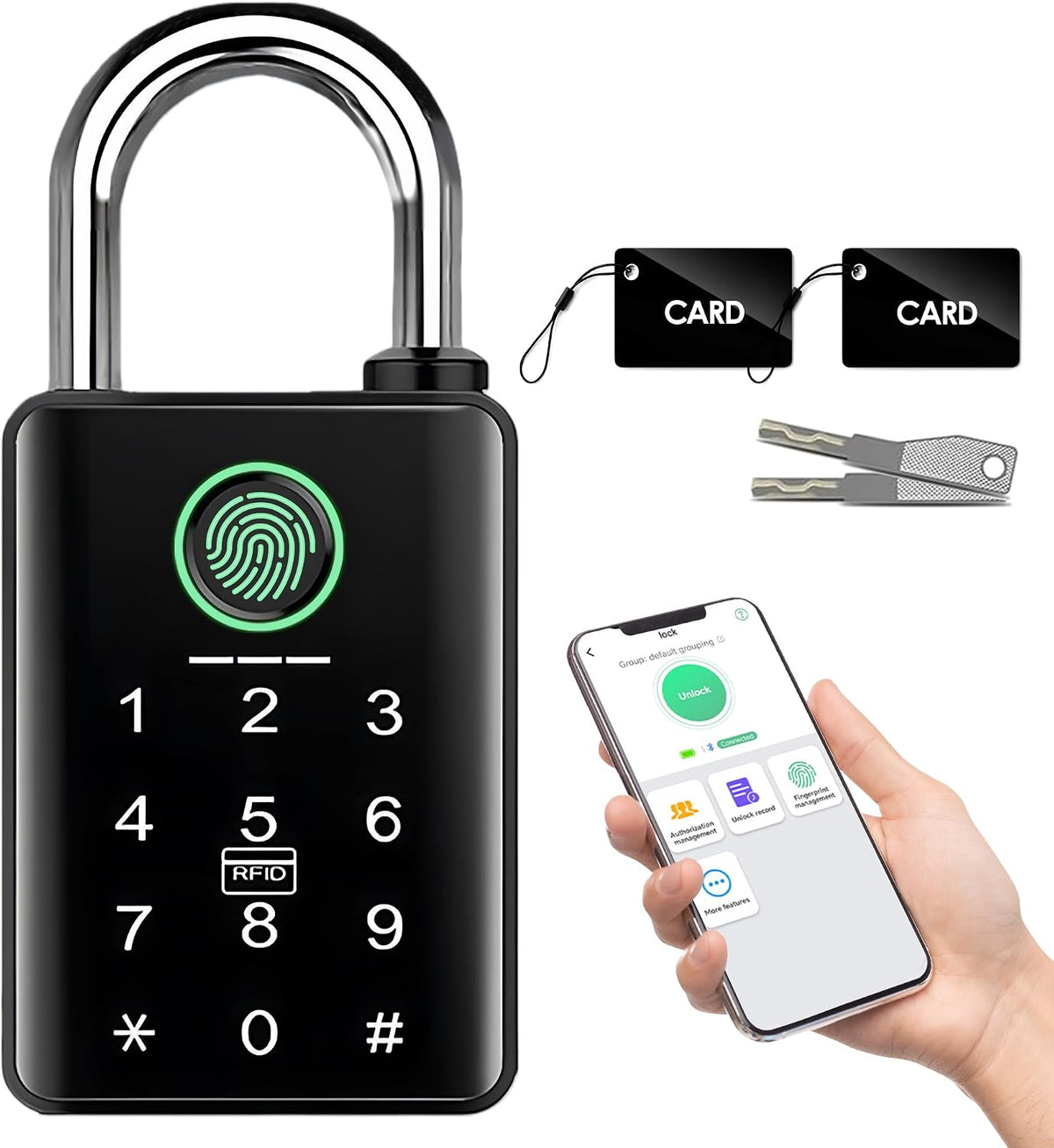 Candado inteligente de huellas dactilares resistente con cerradura