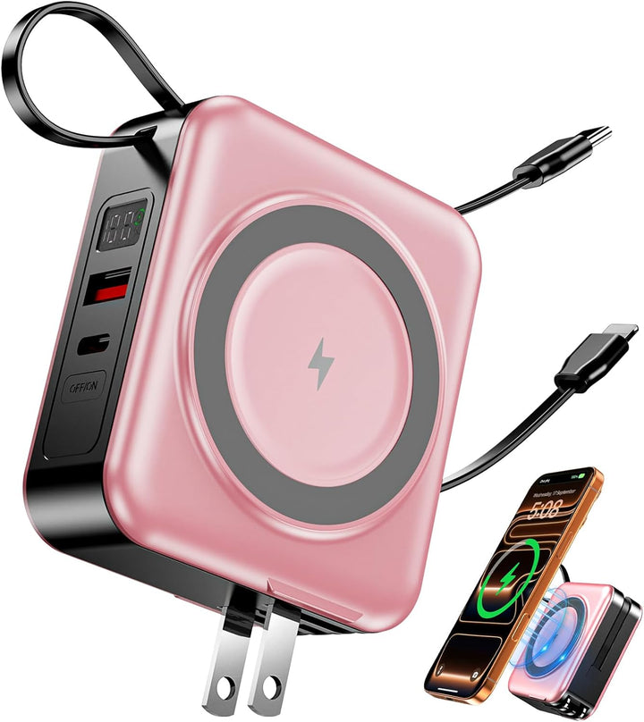 Cargador portátil Magsafe con cables integrados y enchufe de pared...