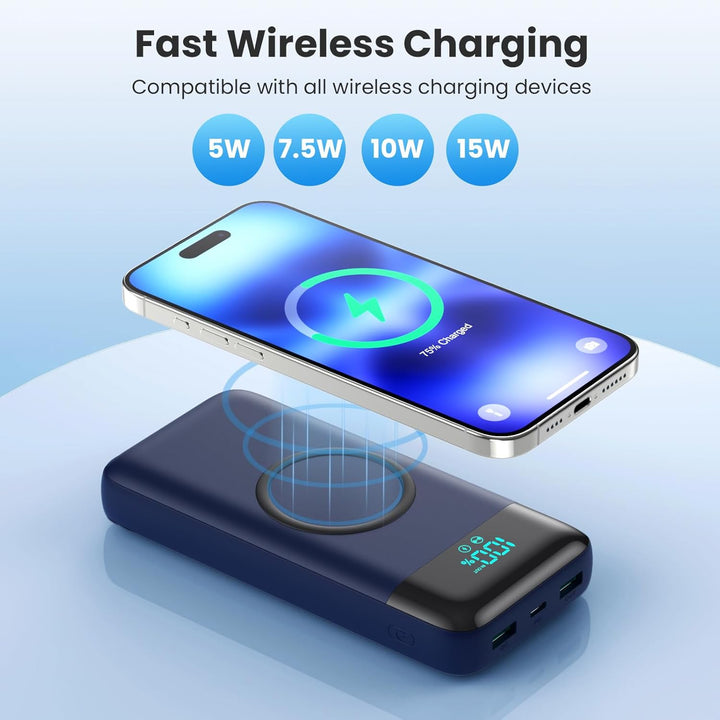 Cargador portátil inalámbrico de 40800 mAh para iPhone con 3 cables...