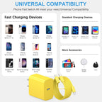 Cargador de carga rápida para iPhone 17, 16, 15, paquete de 3 cargadores USB C, cable Lightning de 6 pies y cable USB C tipo C para iPhone 17/17 Plus/17 Pro Max/Air/16/16 Plus/16 Pro Max/15 Pro/14Pro