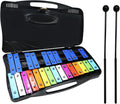 Soulmate Xilófono de 25 notas para niños, juguete musical colorido, llaves de metal, xilófono profesional, instrumento Glockenspiel con estuche y dos mazos seguros para principiantes, enseñanza de música, regalos (negro)
