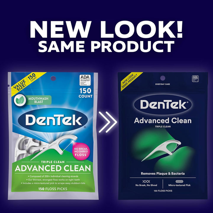 DenTek Triple Clean Advanced Clean - Púas de hilo dental, sin rotur...