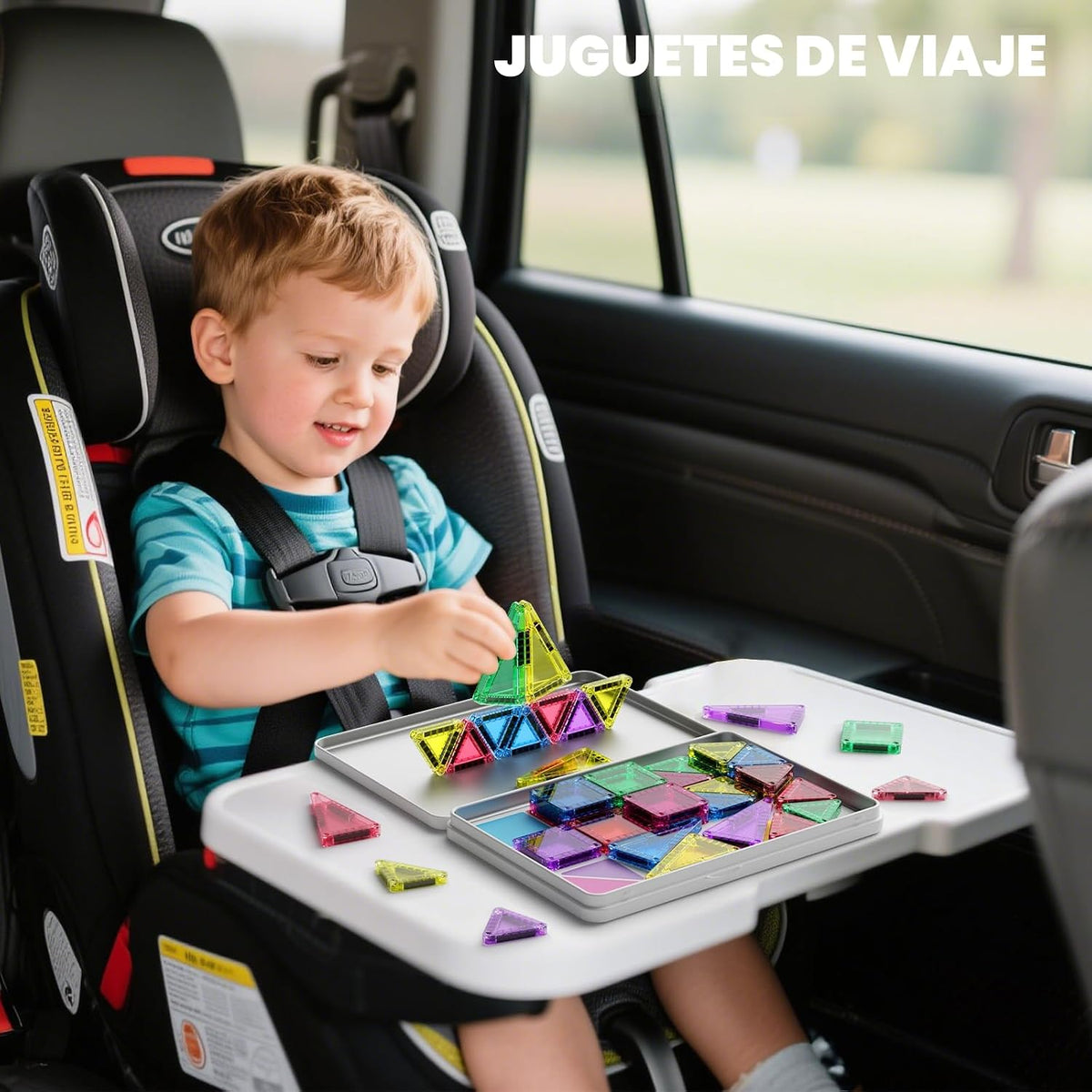 Juego de 42 mini azulejos magnéticos de viaje con caja de