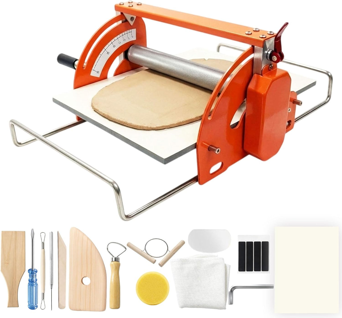 XIAOMATOIU Máquina de losa de arcilla de manivela, 12.5 "Adj. w/Wedging