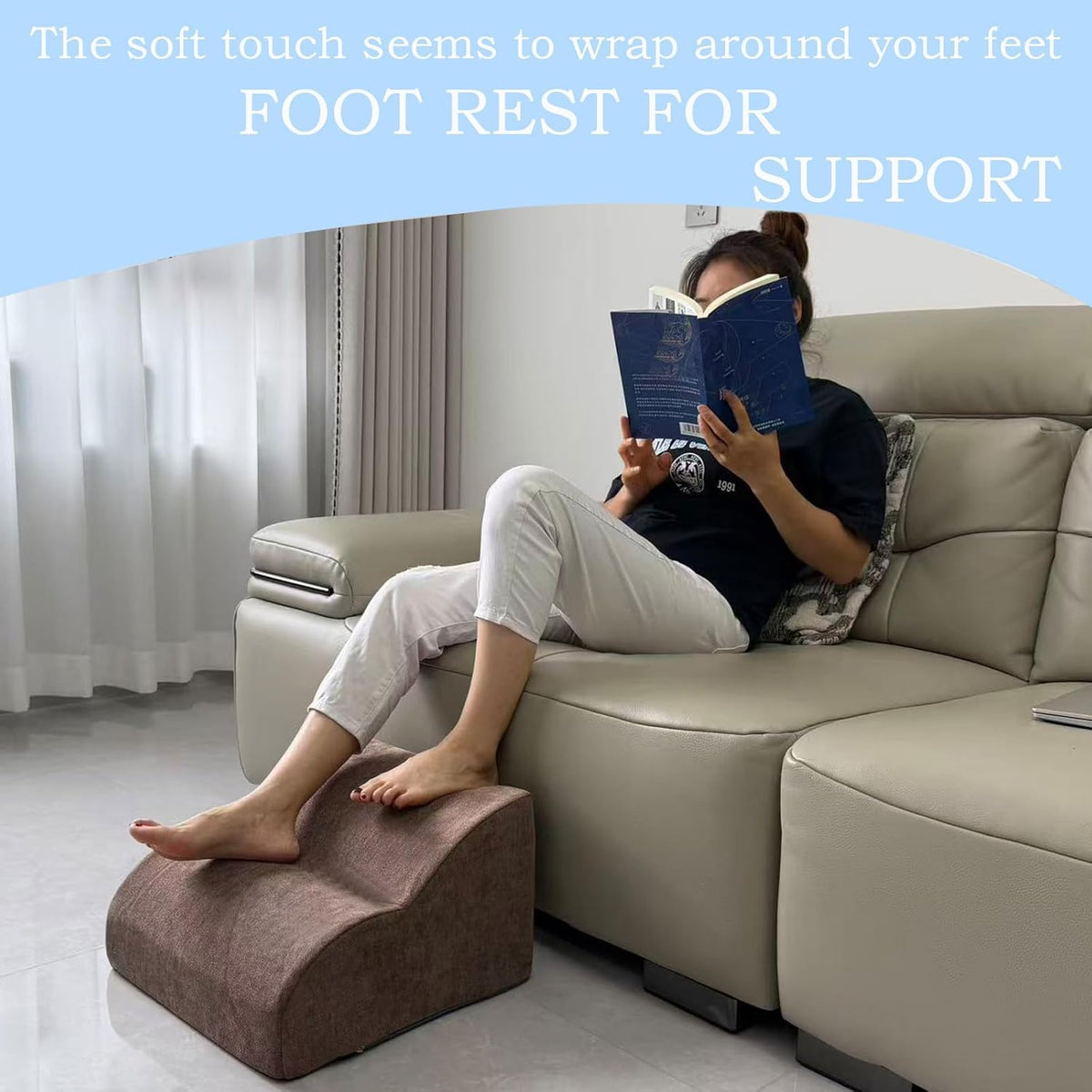 Lámpara Reposapiés para debajo del escritorio en el trabajo. Taburete de tres niveles multifuncional, con reposapiés lavable. para debajo del escritorio, silla de oficina, silla de juego y sofá