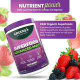 Greens+ Advanced Multi Wild Berry Superfood en polvo, mezcla orgáni...