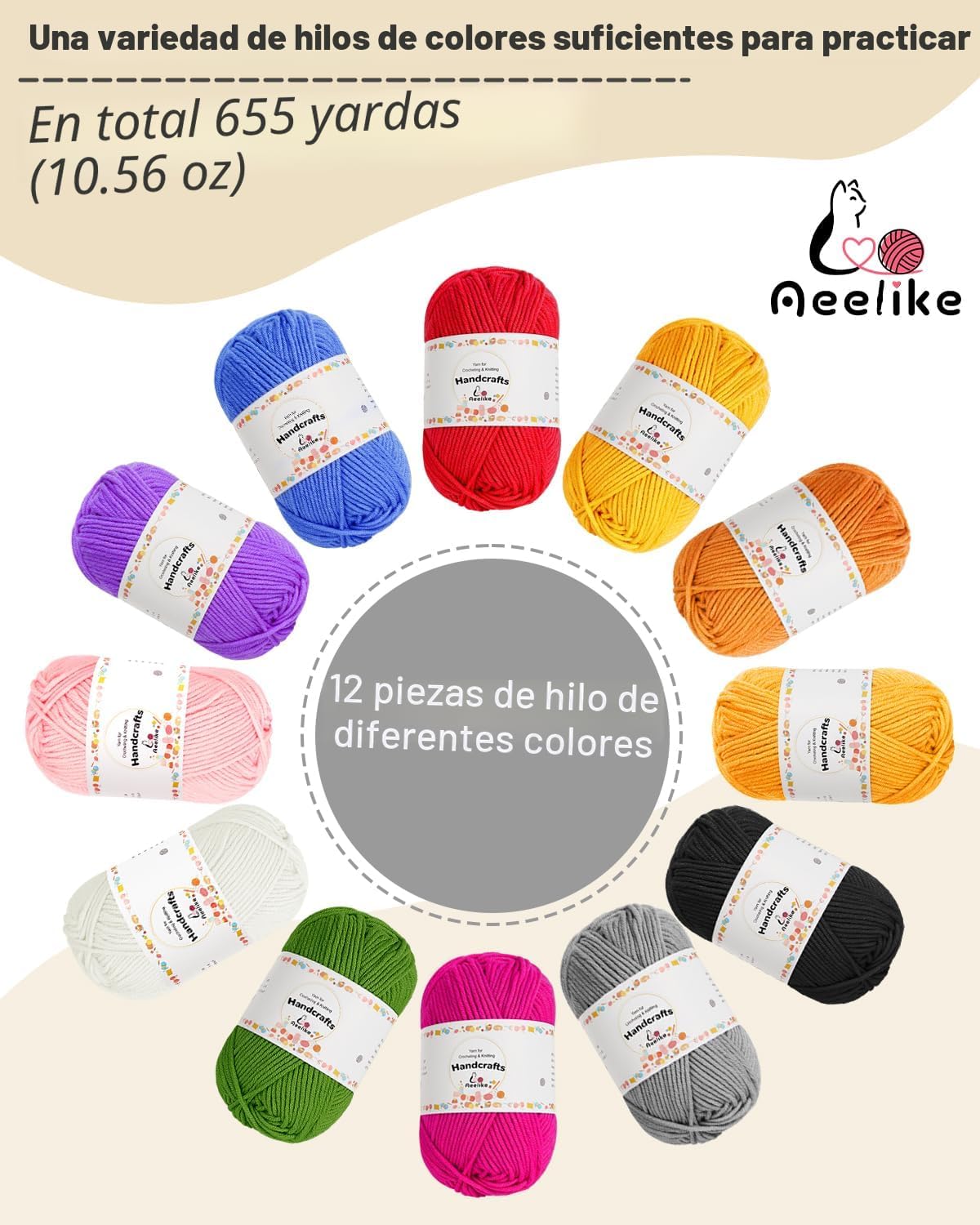 Aeelike Kit de ganchillo para principiantes, jóvenes y mayores, el primer kit de ganchillo para adultos incluye 23 ganchos de ganchillo, juego de hilo de 655 yardas para ganchillo, instrucciones