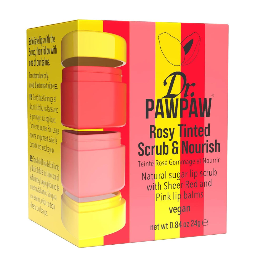 Dr. PawPaw Scrub and Nourish - Tinte rosa - Exfoliante labial y bál...