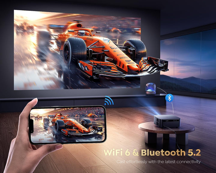 Proyector inteligente con WiFi 6 y Bluetooth de [1500 ANSI\/Google...