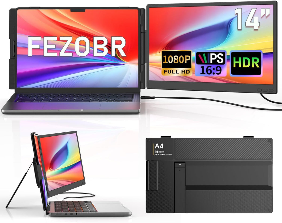 FEZOBR Extensor de pantalla para laptop, monitor ultrafino de 14 pu...