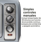 Hamilton Beach 31127 horno tostador con puerta, espacio para 6 rodajas, y apagado automático, plateado