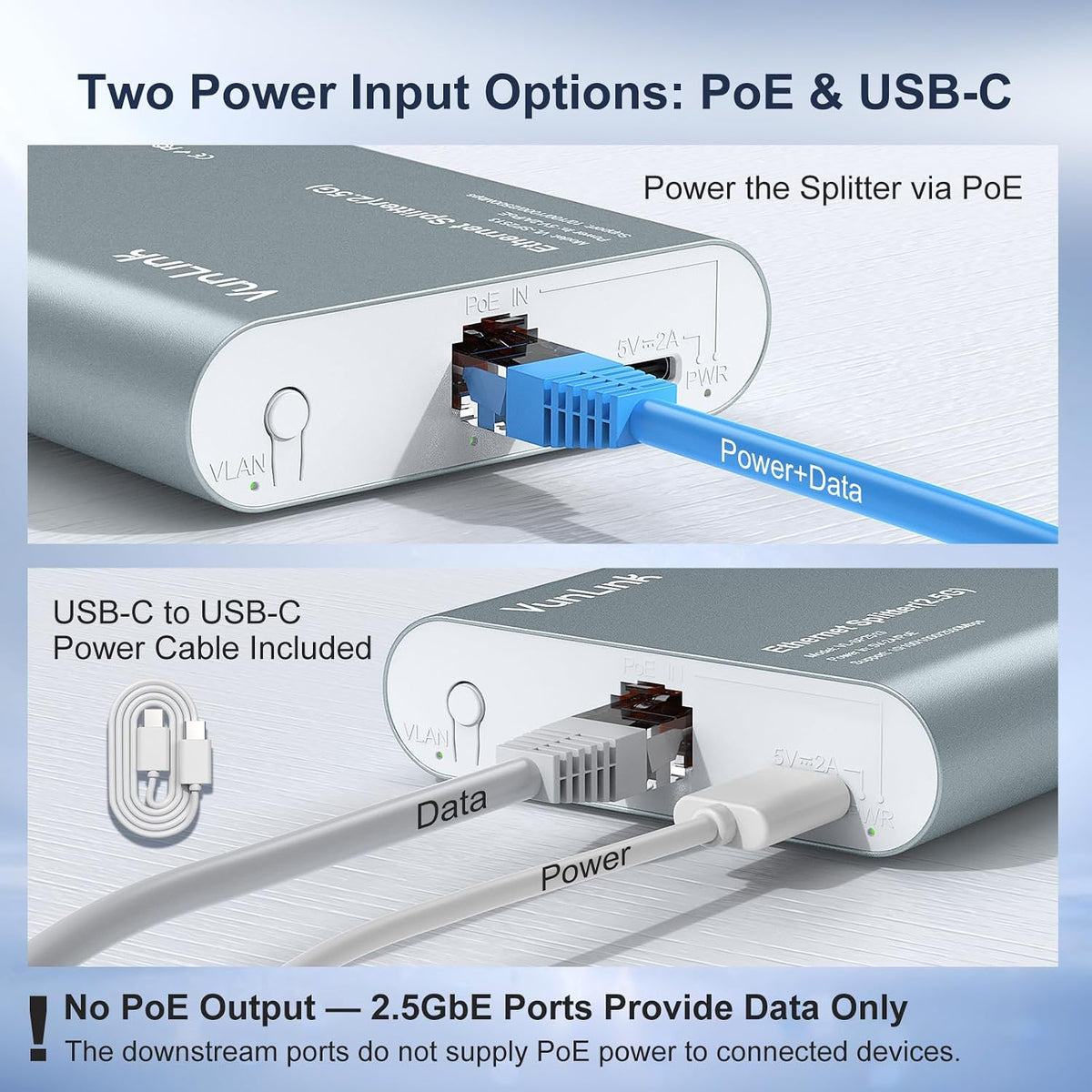 Interruptor divisor Ethernet 2.5G RJ45, expande 1 puerto de red a 3