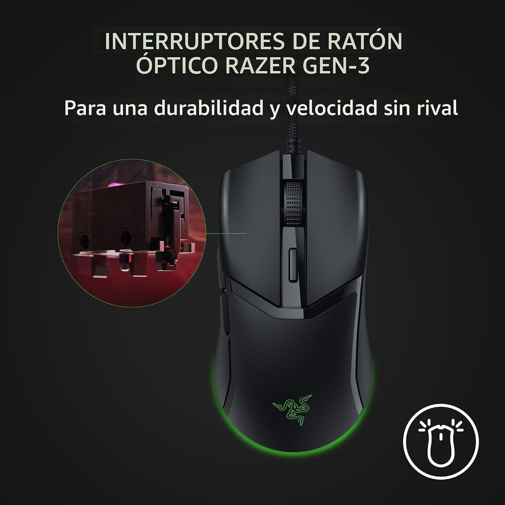 Ratón Razer Cobra con cable para juegos: diseño ultraligero de 58g...