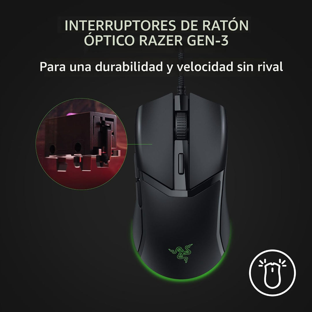 Ratón Razer Cobra con cable para juegos: diseño ultraligero de 58g...