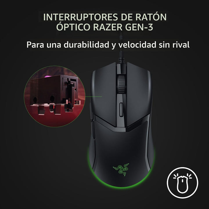 Ratón Razer Cobra con cable para juegos: diseño ultraligero de 58g...